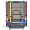 Image 37: Costway Youth Jumping Round Trampoline 55'' Exercise W/ Safety Pad Enclosure