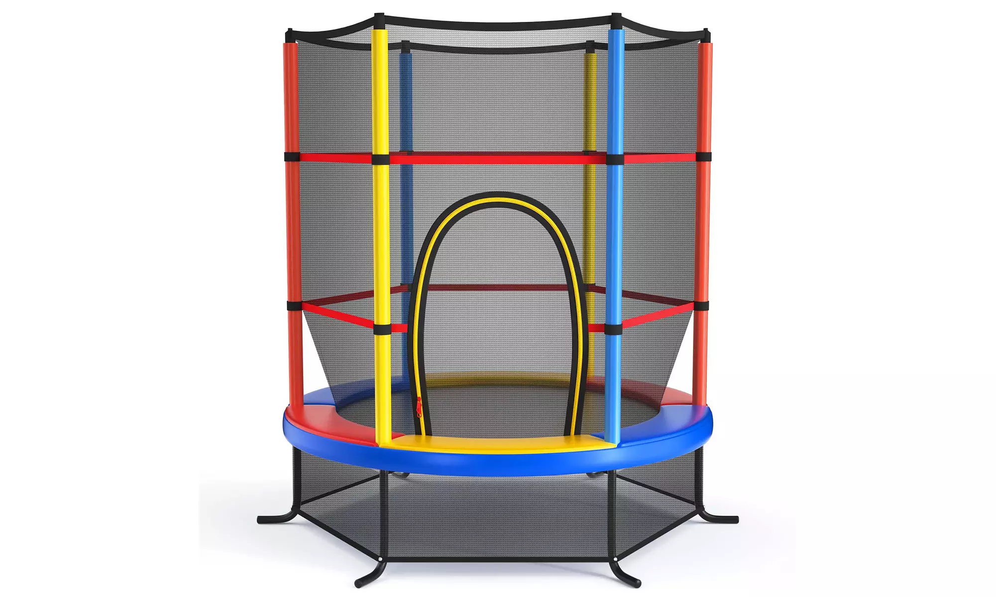 Youth Jumping Round Trampoline 55'' Exercise W/ Safety Pad Enclosure Combo Kids