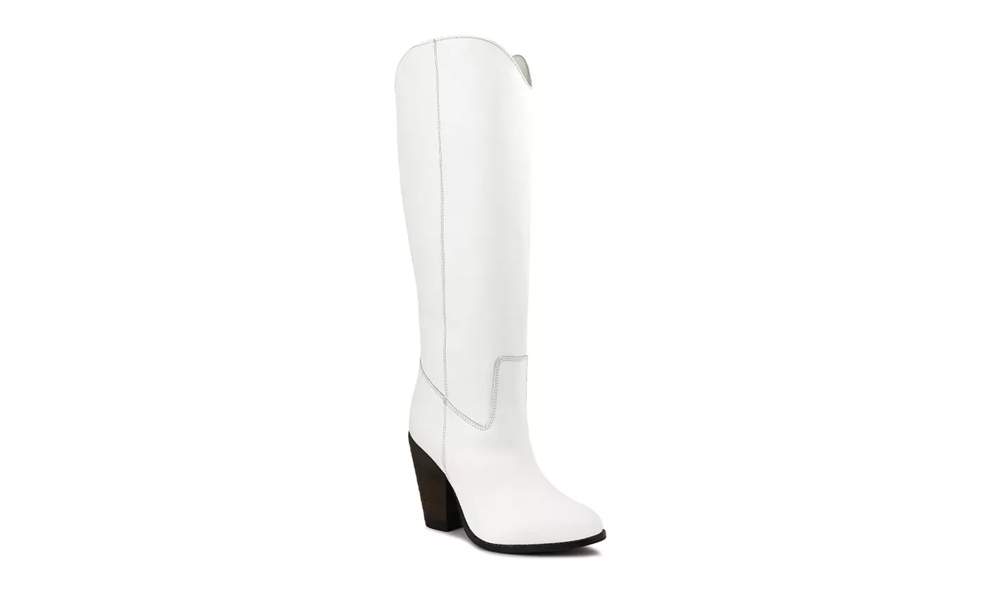 Rag & Co Great-Storm Leather Cowboy Boots