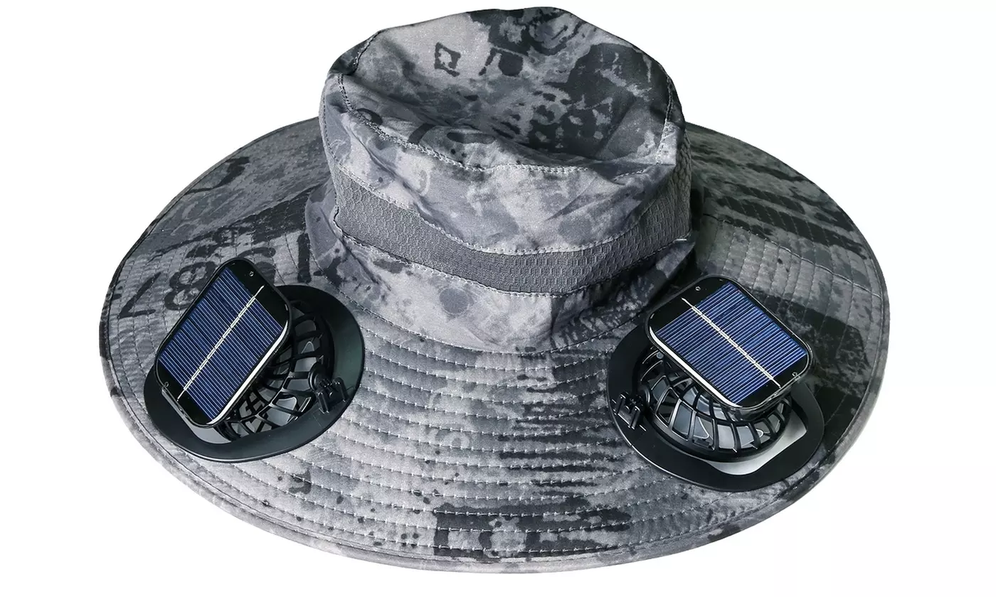 LakeForest Wide Brim Sun Hat with Solar Fans