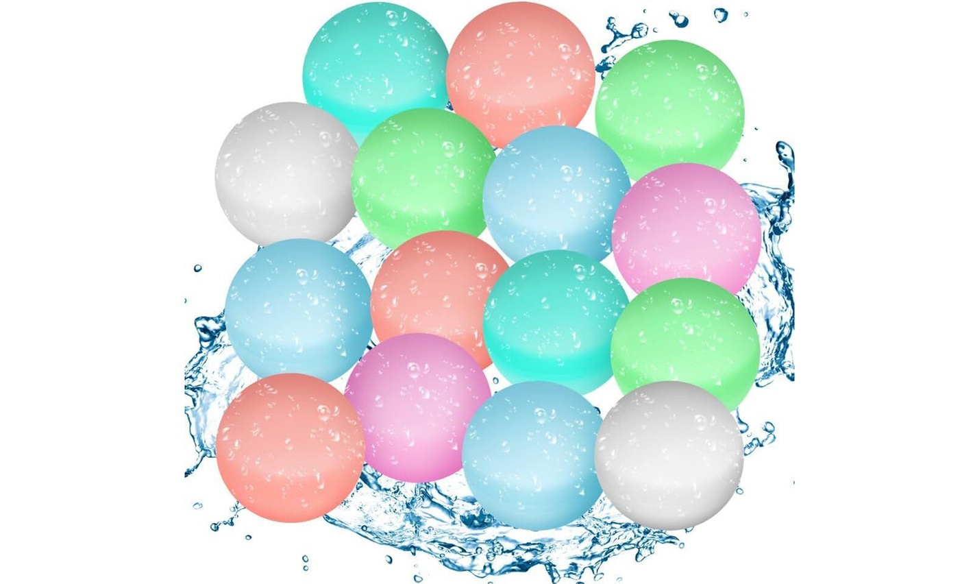 12Pack Reusable Water Balloons for Kids Refillable Quick Fill Water Splash Balls