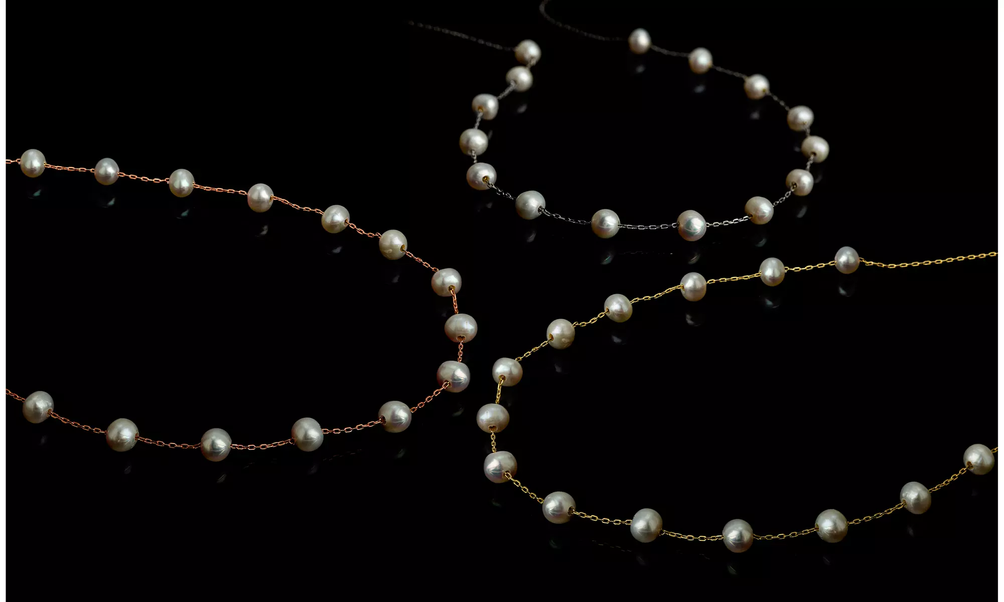 Nina & Grace Freshwater Pearl Station Necklace in 18K Gold Over Sterling Silver  - Primary Image