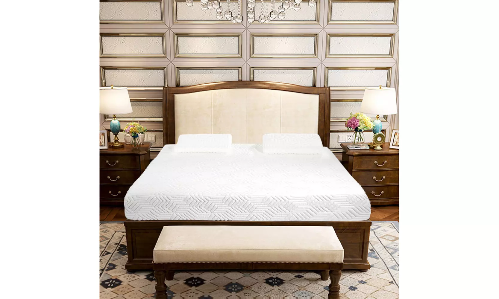 8" Three Layers 2 Pillows Full /Twin/Queen Softness Cotton Memory Foam Mattress - Primary Image