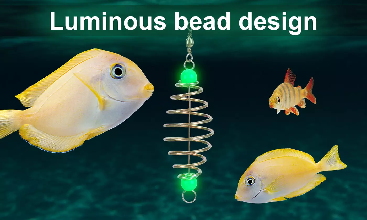 24Pcs Fishing Bait Trap Cage Feeder Holder with Pendant Bead