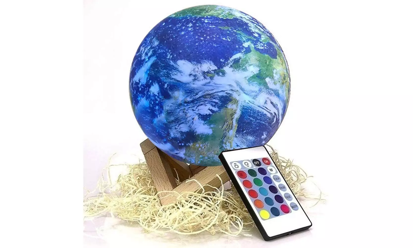 Moon, Galaxy, or Earth Color-Changing 3D Lamp w/ Touch Sensor & Remote Control