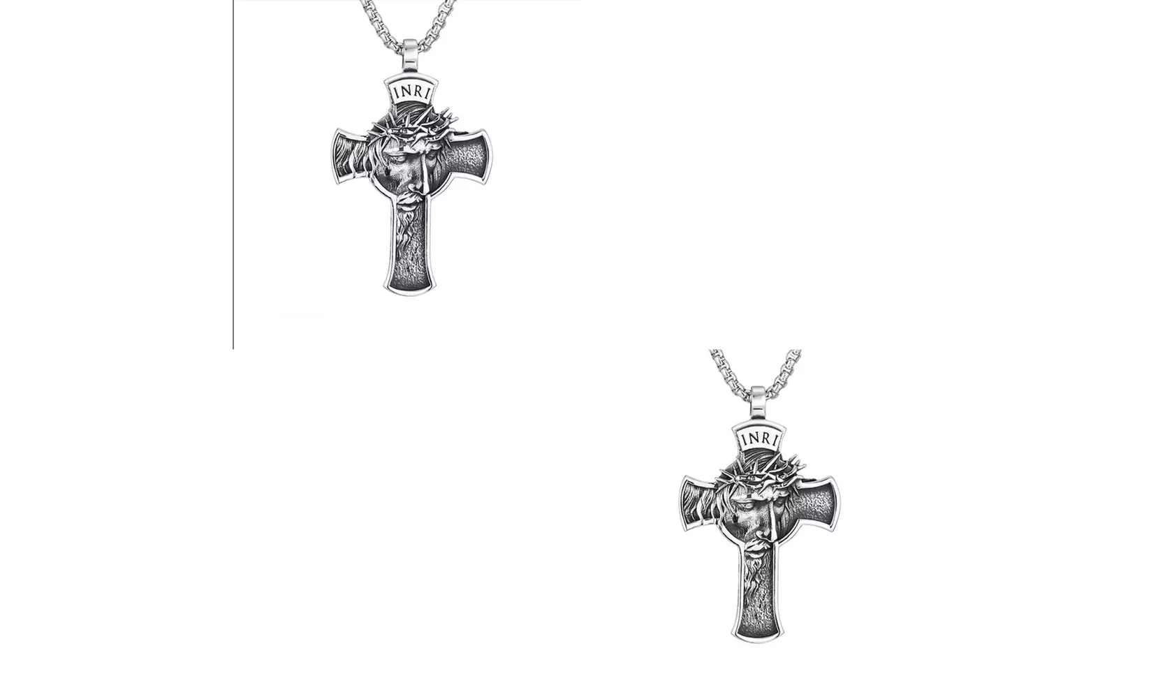 US 1-2 Pack Stainless Steel Necklace Jesus Crucifix Cross Mens Celtic Orthodox