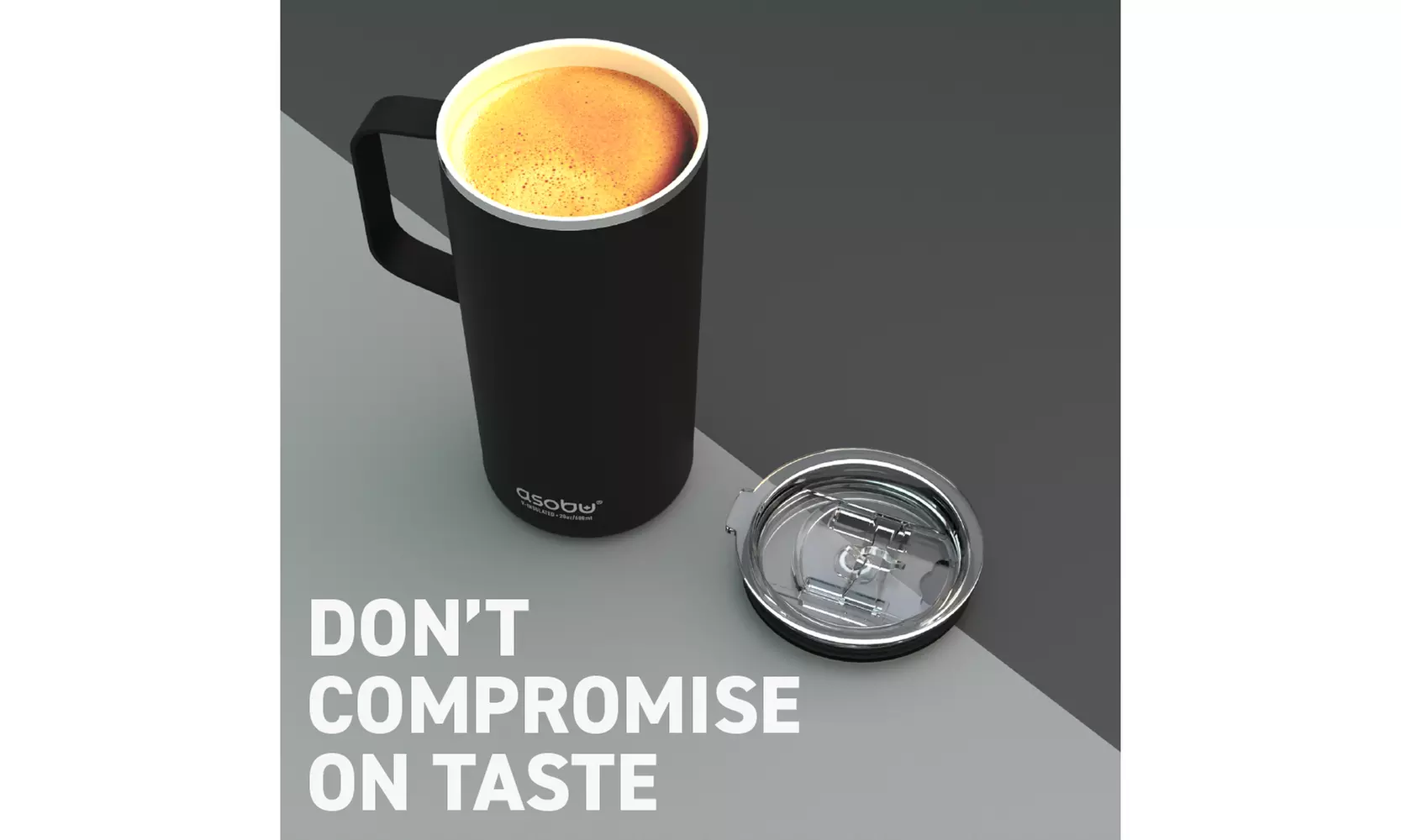 Asobu Tower Mug Ceramic Inner Coated Insulated Stainless Steel Coffee Mug (20oz)