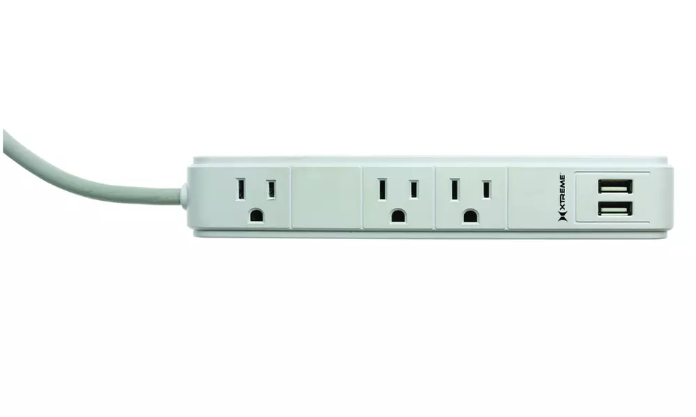Xtreme 3 Outlet Power Strip with Dual 2.4AMP USB Ports - Second Medium