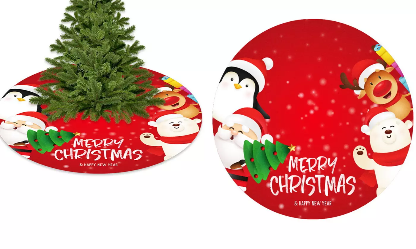 35 Inch Christmas Tree Skirt Decoration Large Merry Christmas Mat Holiday Décor - Second Medium
