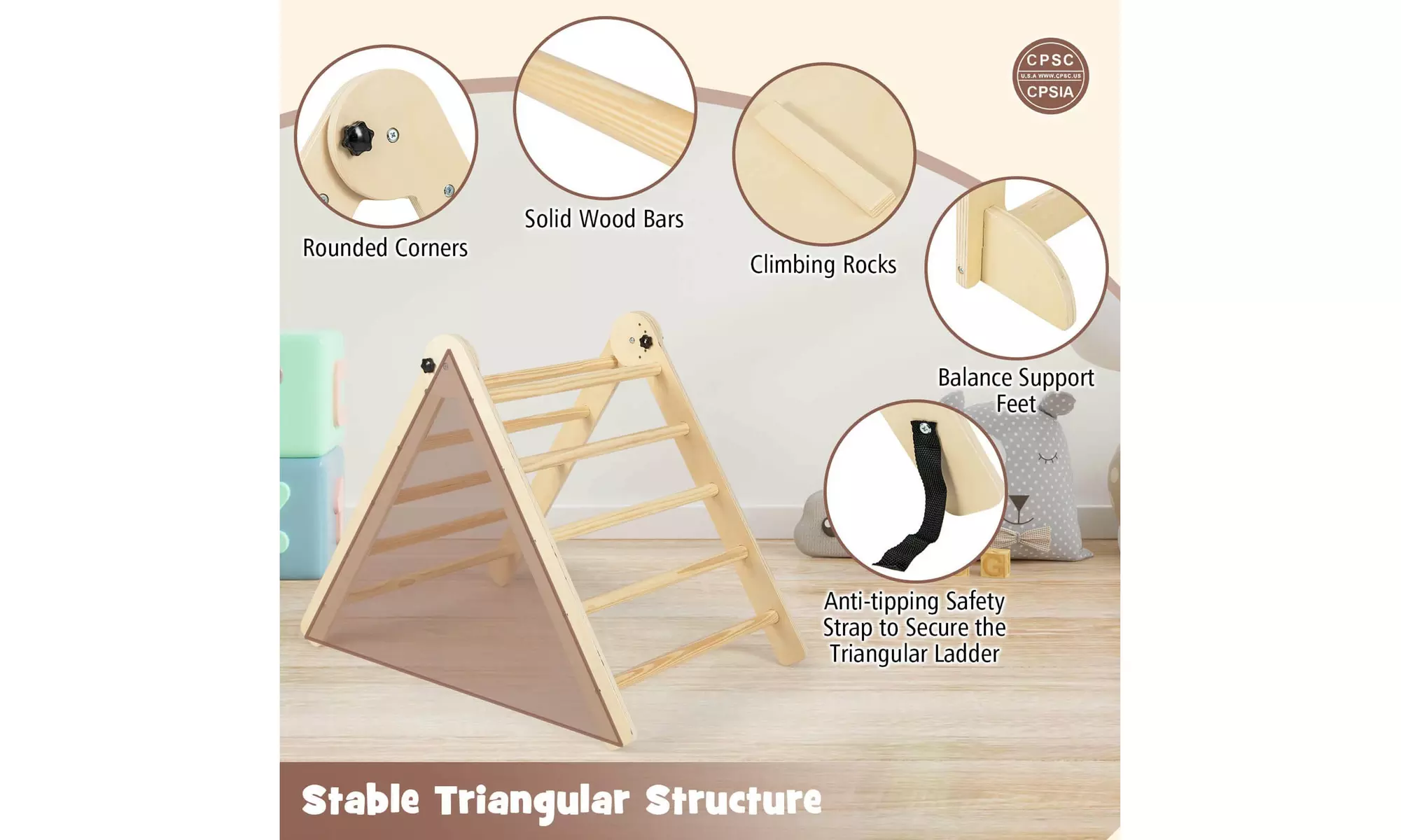 7-in-1 Toddler Climbing Toy Set w/ Reversible Ramp Convertible Step Stool