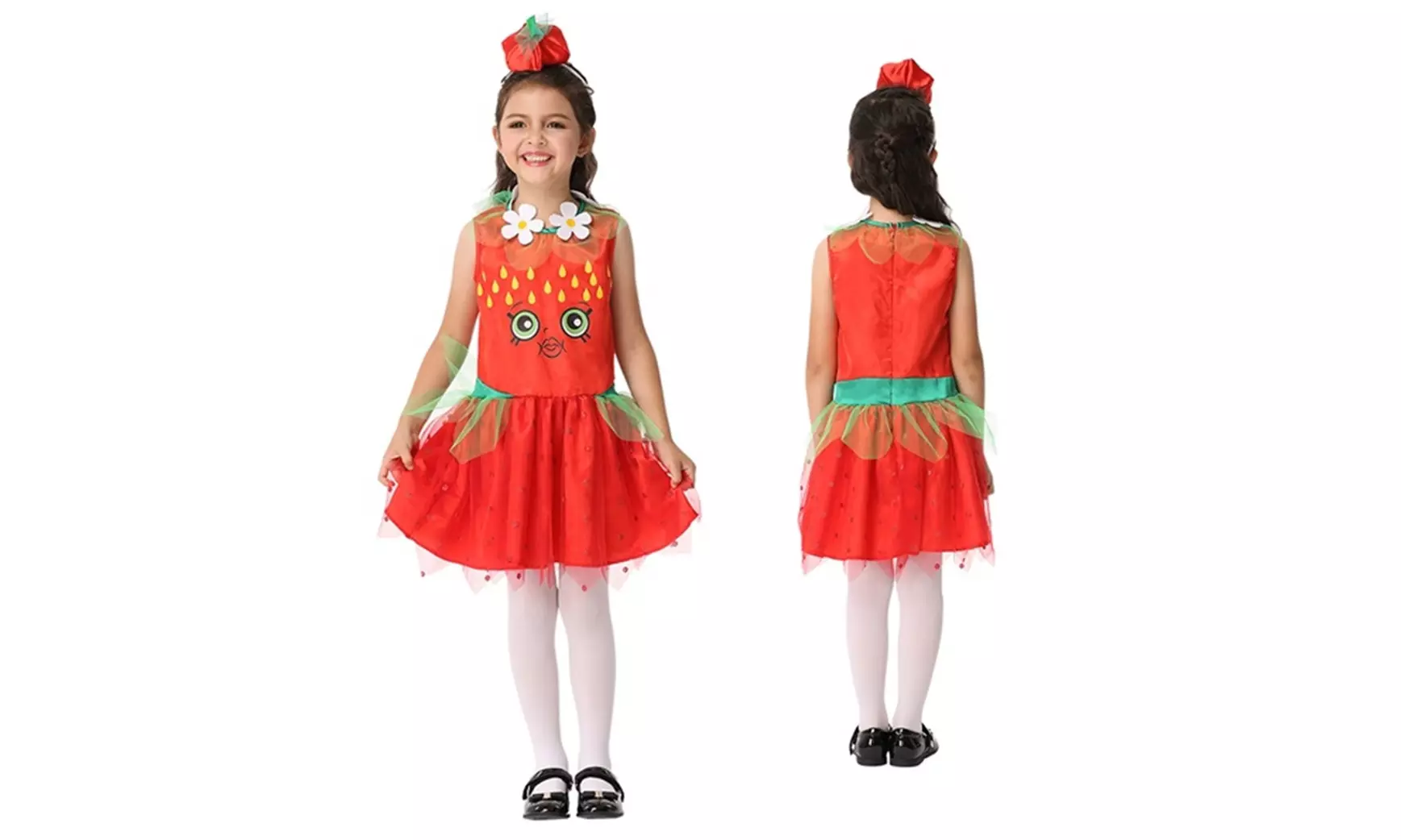 Girls Bakery Characters Cupcake Queen, Strawberry Kiss, Kooky Cookie Costumes - Primary Image