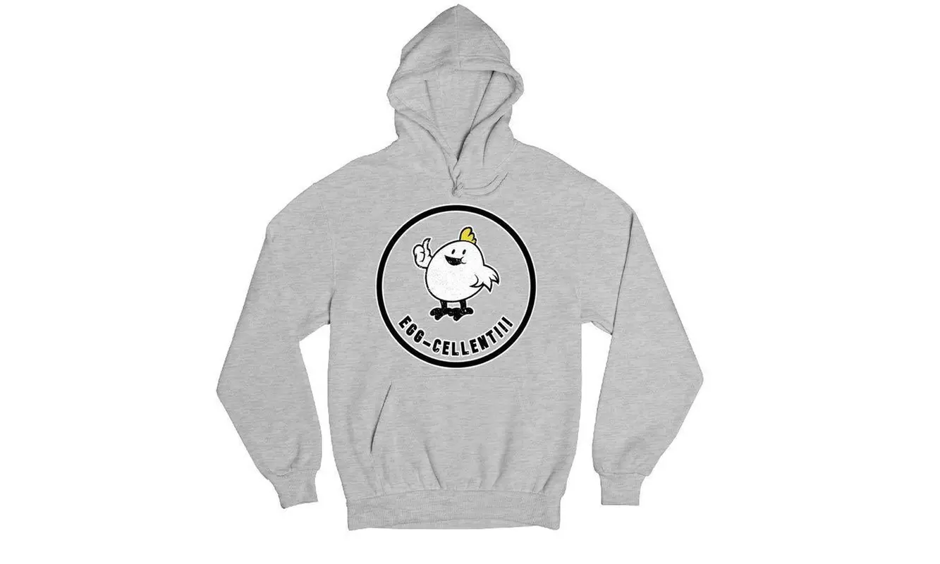 Egg-Cellent Funny Chicken Egg Farm Humor Novelty Cotton Hoodie Sweatshirt - Second Medium