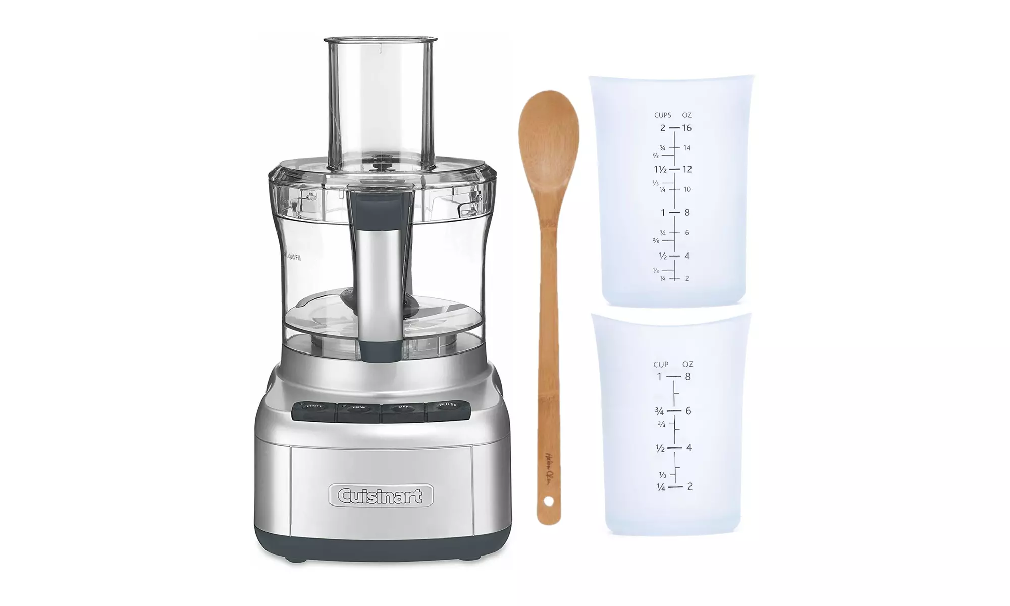 Cuisinart FP-8SV Elemental 8-Cup Food Processor (Silver) with Spoon Bundle - Primary Image