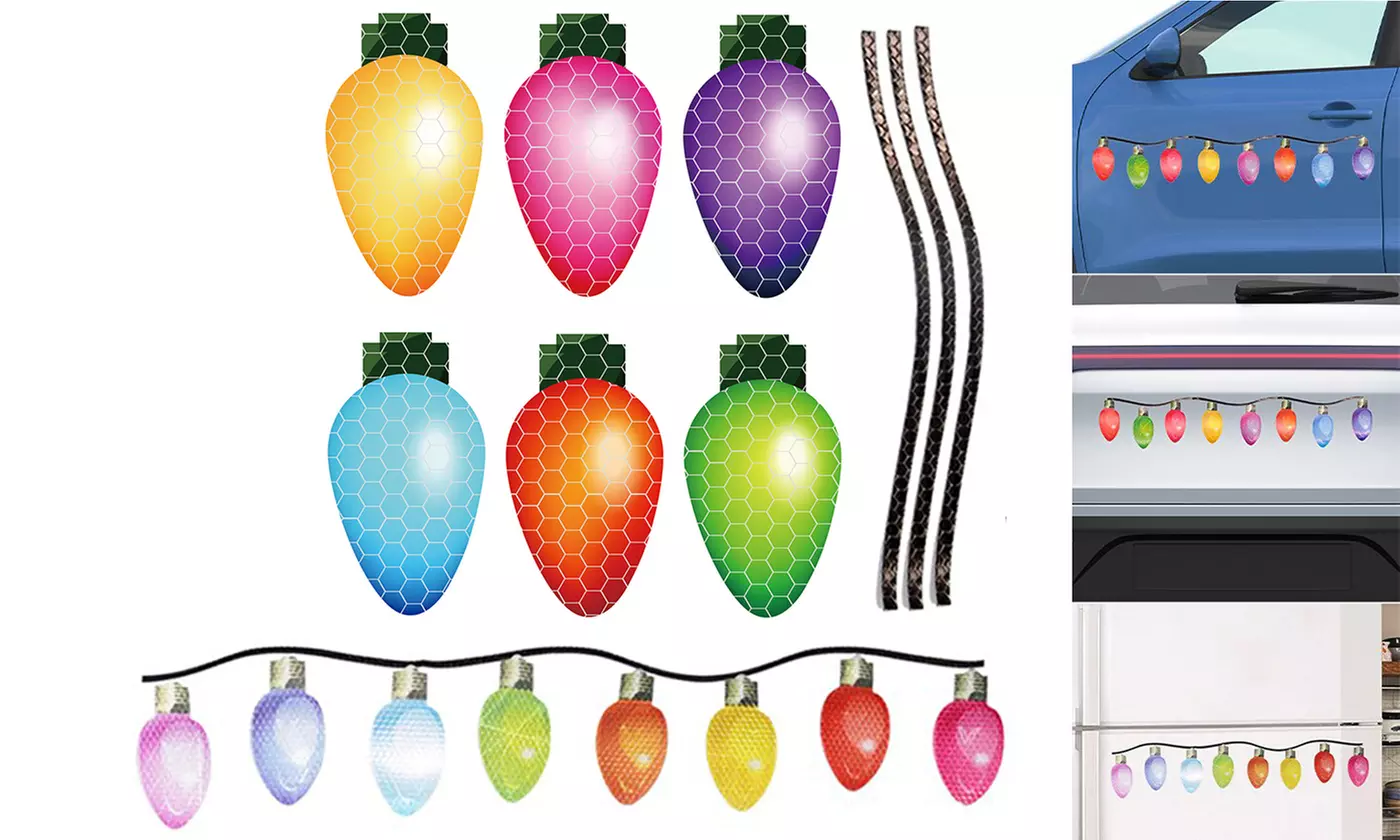 Magnet Reflective Stickers Automotive Christmas Lights Decals Xmas Bulb - Primary Image