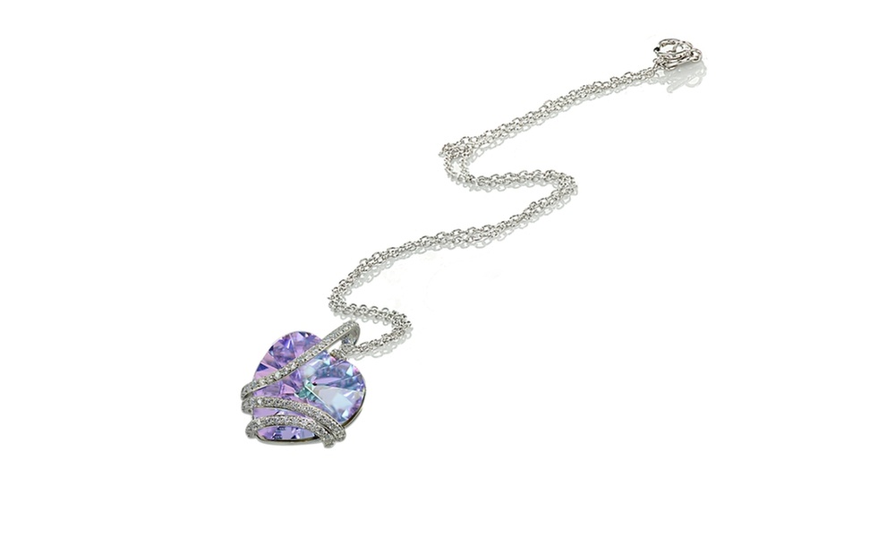 Vitrail Light Swirl "My Love Forever" Heart Necklace made with European Crystal