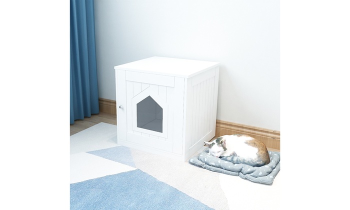 Wuuynn Cat House Side Table Pet Nightstand Crate Cat Litter Box Enclosures Groupon