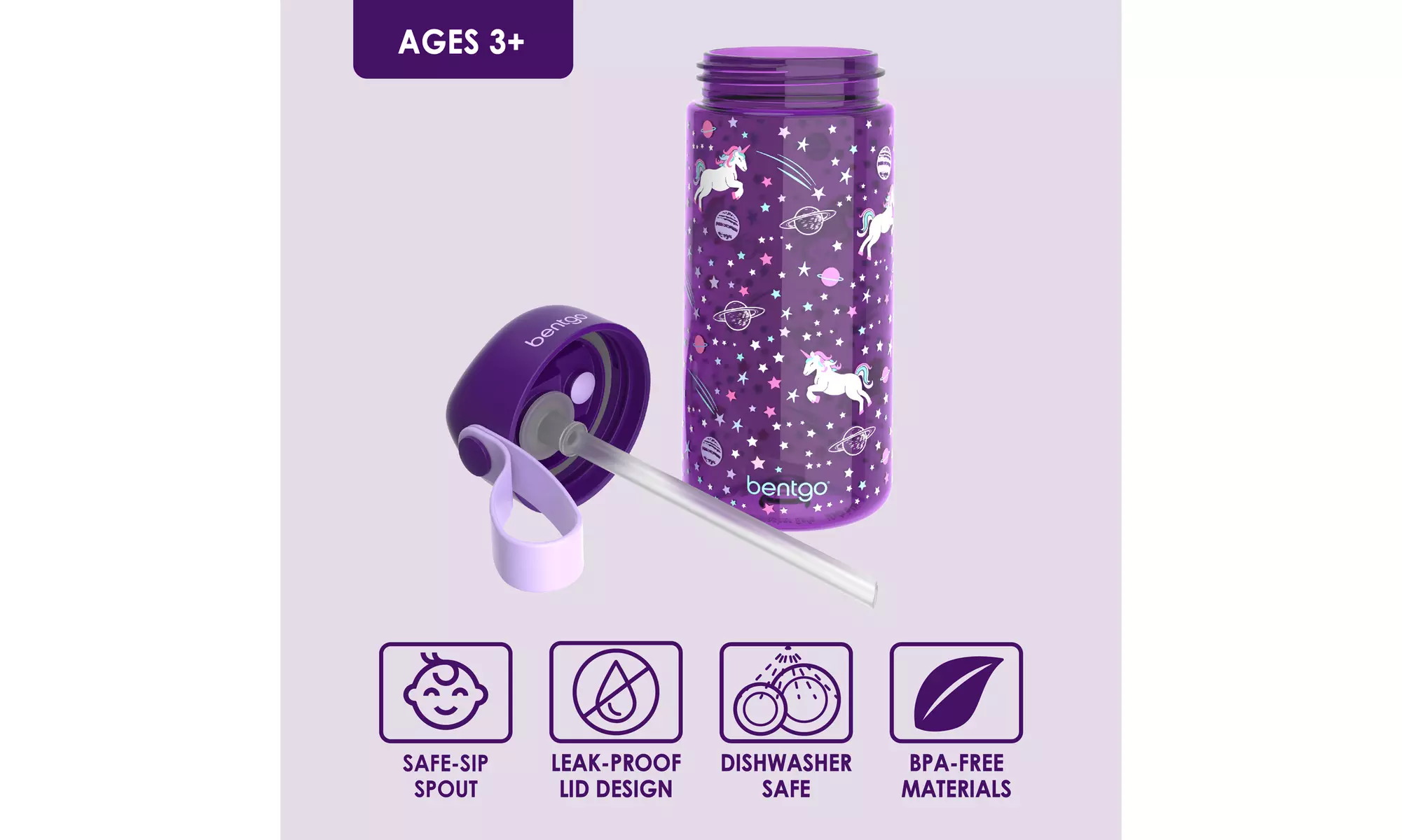 Bentgo Kids Water Bottle (1 and 2 Pack options)