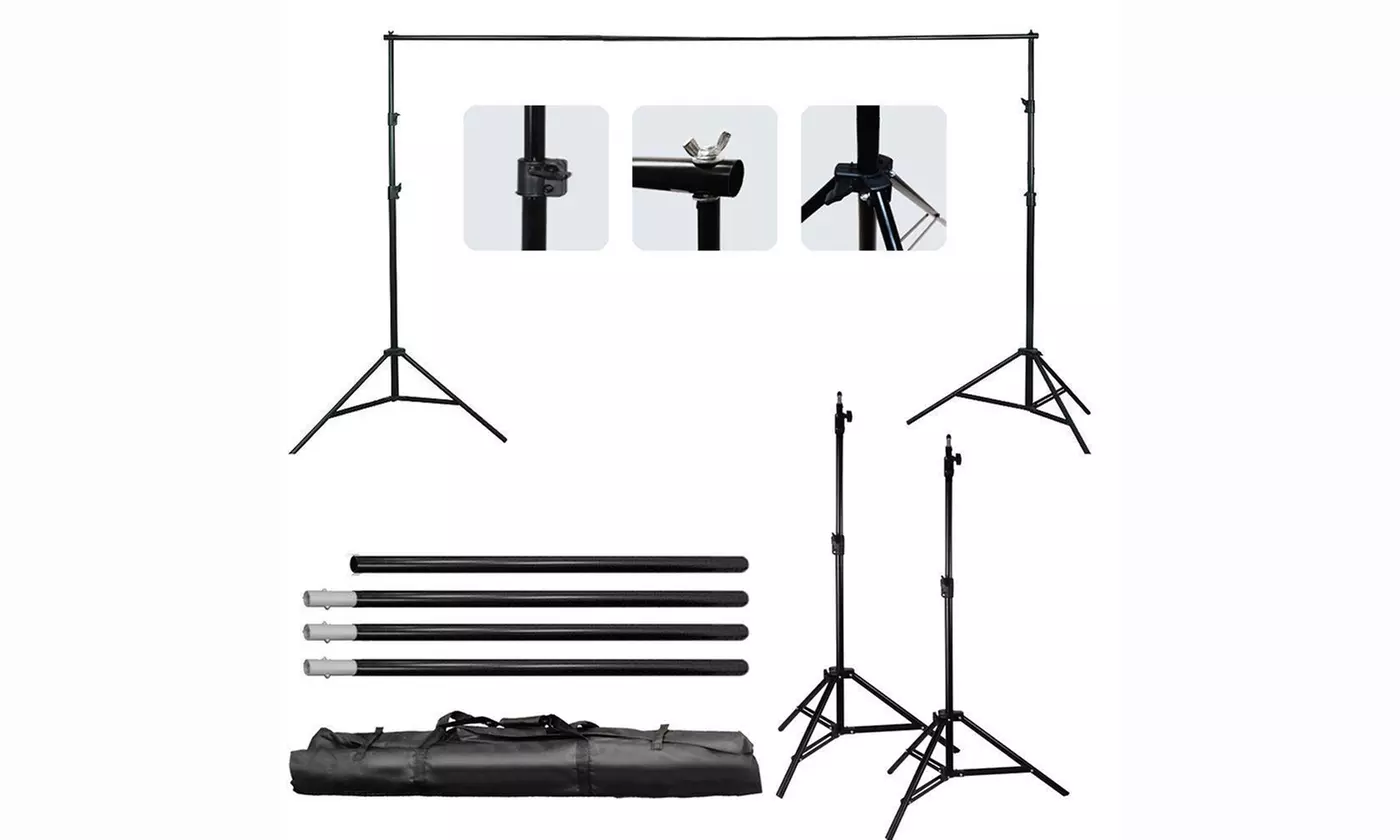 10Ft  Adjustable Photography Video Background Support Stand Kit w/carrying bag - Primary Image