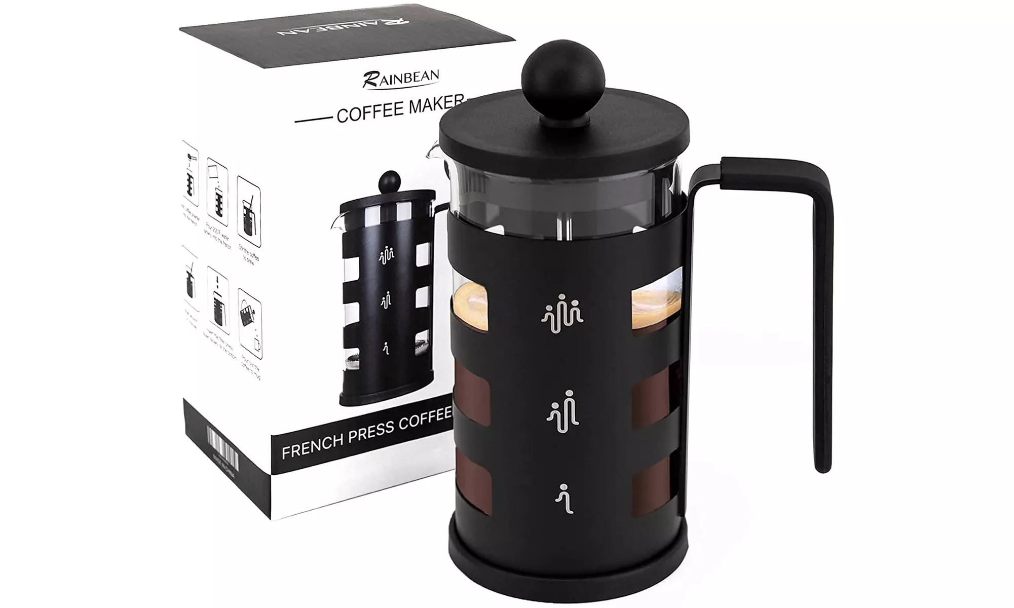 Mini French Press for 12oz Small French Press Coffee Maker 4 Level Filtration - Primary Image