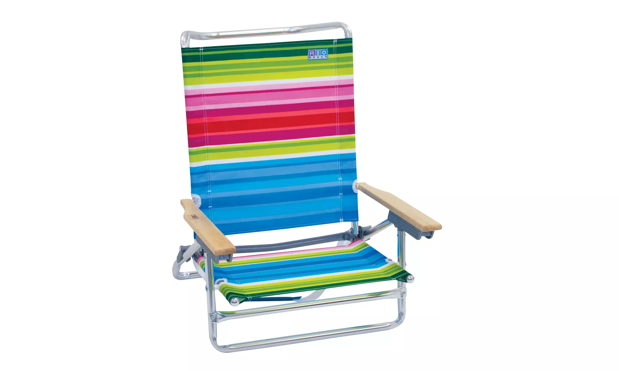 RIO Beach Classic 5-Position Lay Flat Beach Chair - Beach Club Stripes - Primary Image