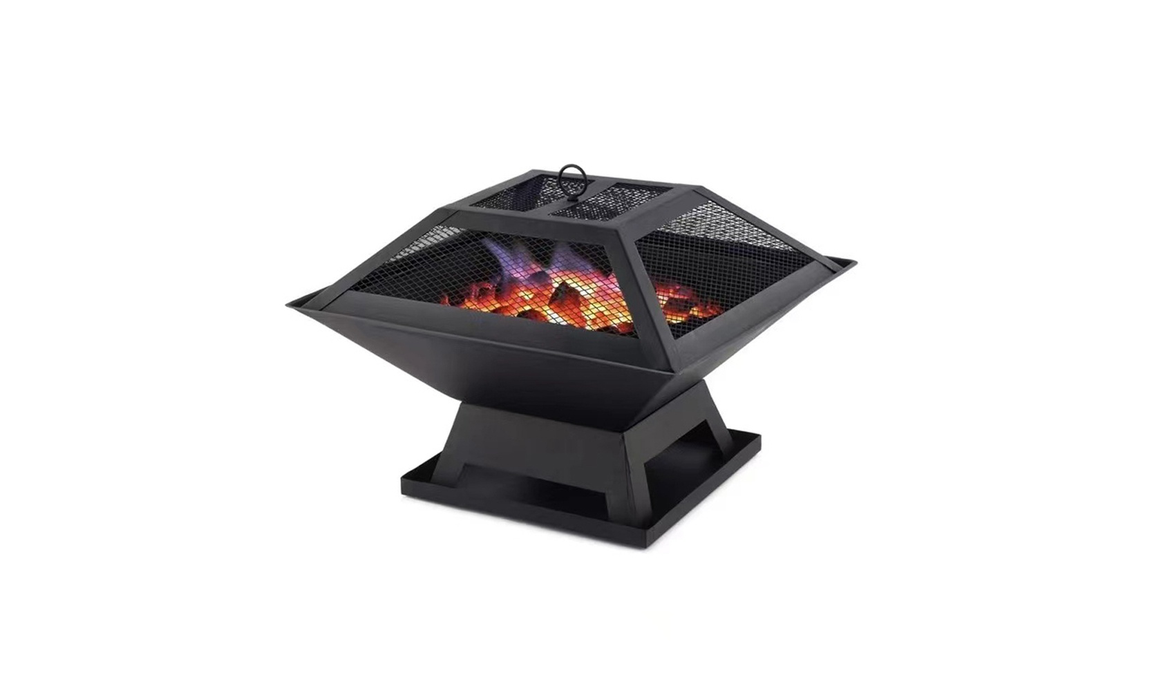 Square BBQ Grill Outdoor Heater Fireplace Portable Fire Pit Barbecue Brazier