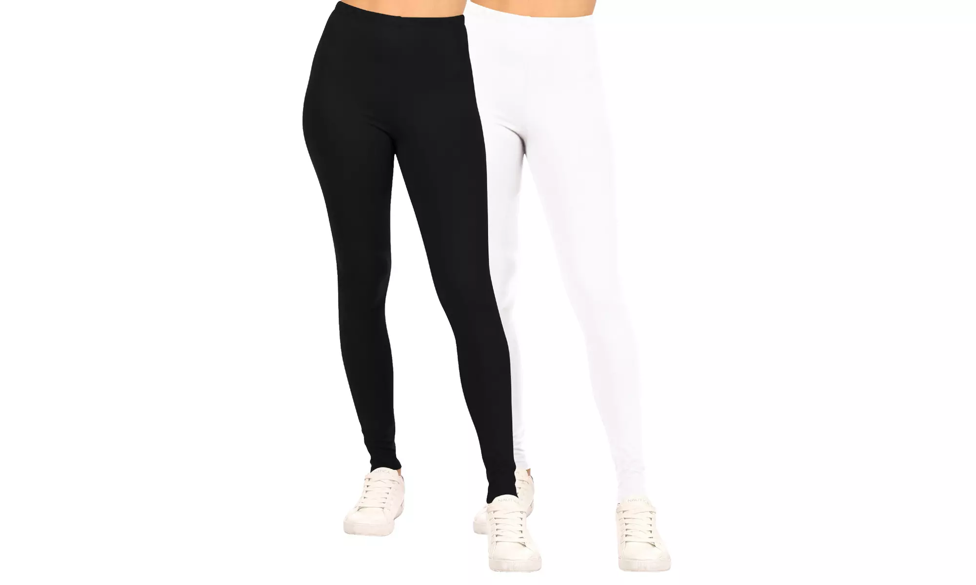 Women's Casual Solid Leggings Made in USA (Pack of 2)