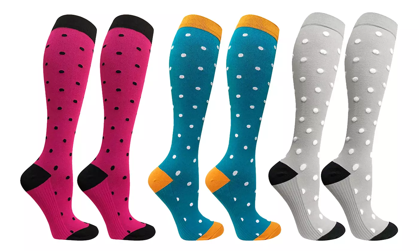 Women's Knee-Length Graduated Compression Socks 20-30mmHg (3 Pairs) - Primary Image