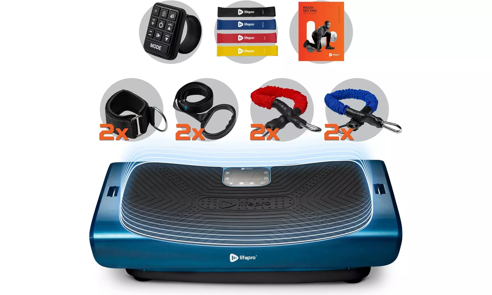 Rumblex Pro Vibration Plate Exercise Machine Blue - Primary Image