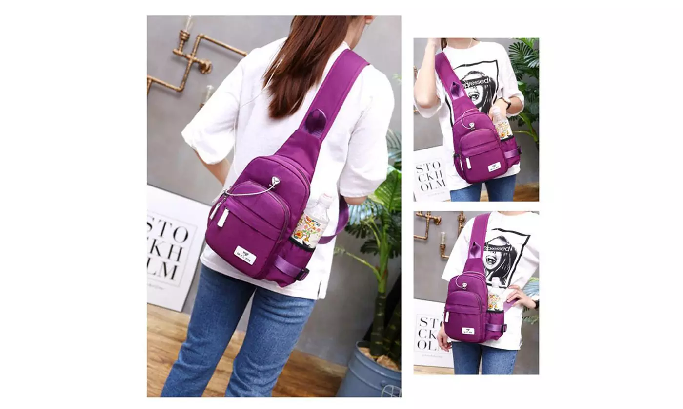 Nylon Crossbody Shoulder Chest Cycle Sling Bag Travel Backpack for Men Women
