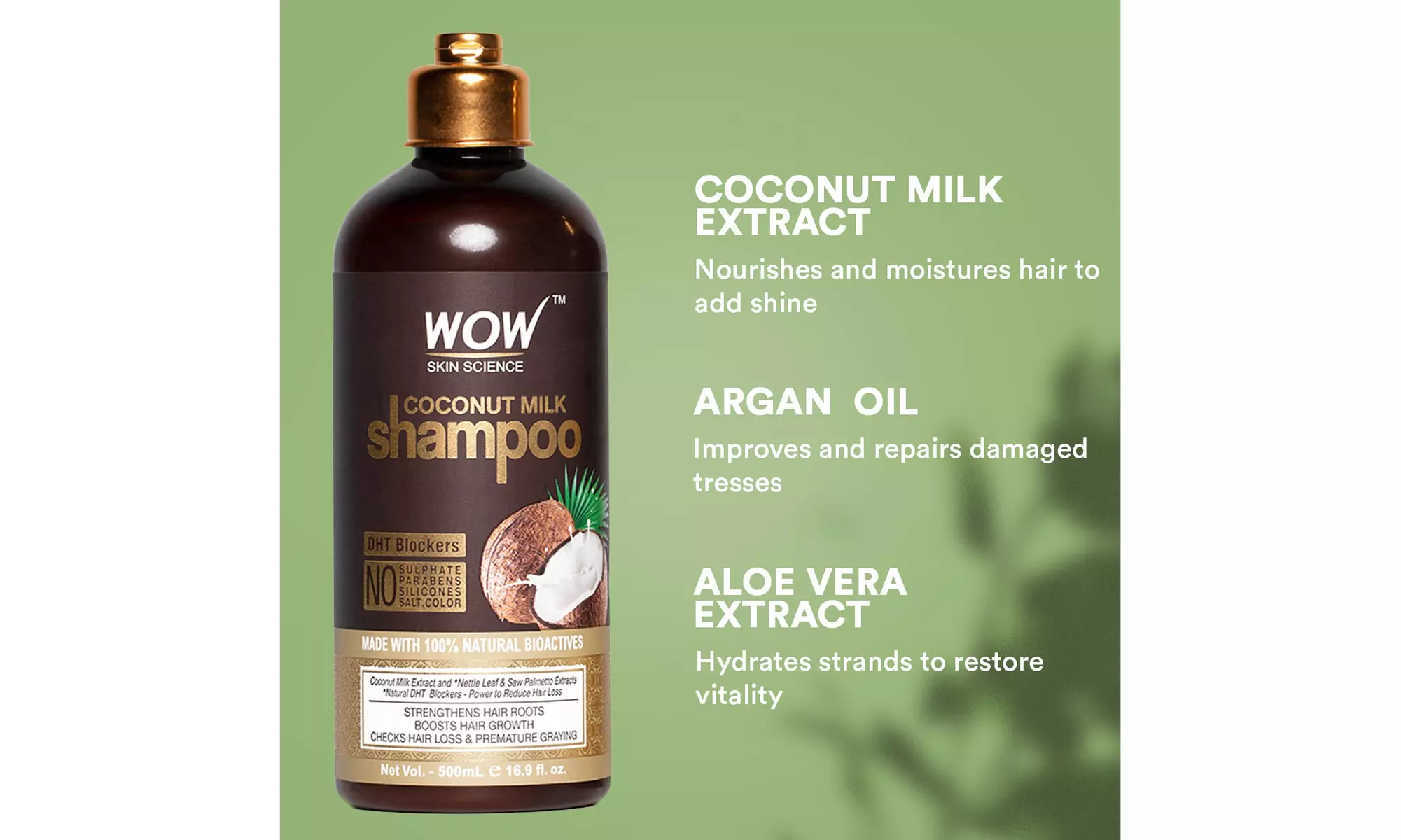 WOW Skin Science Coconut Milk Shampoo and Conditioner Set (2x 500ml/bottle) - Second Medium