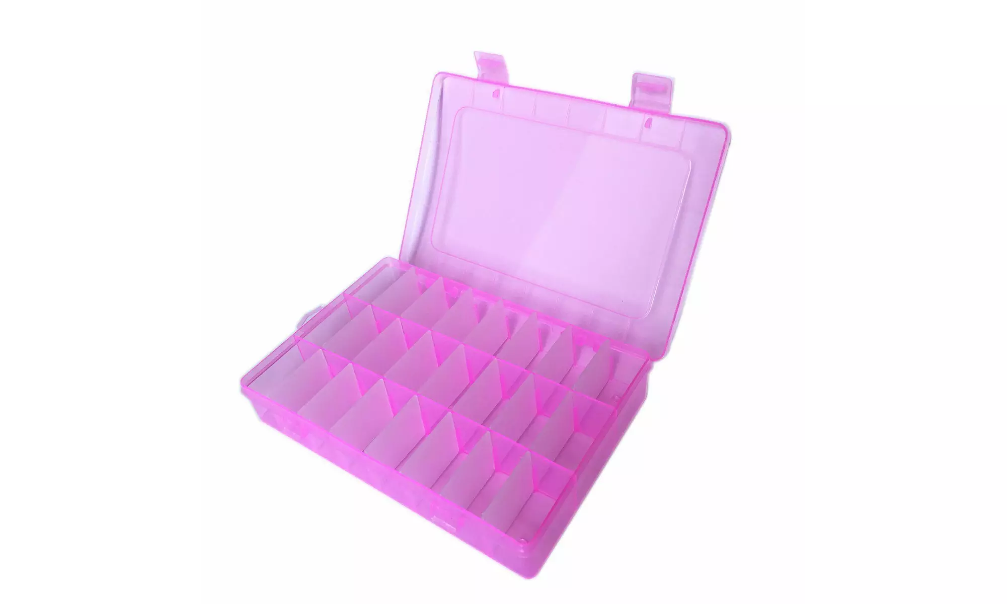 2-Pack 24 Grids Plastic Storage Box Jewelry Earring Tool Containers Organizer