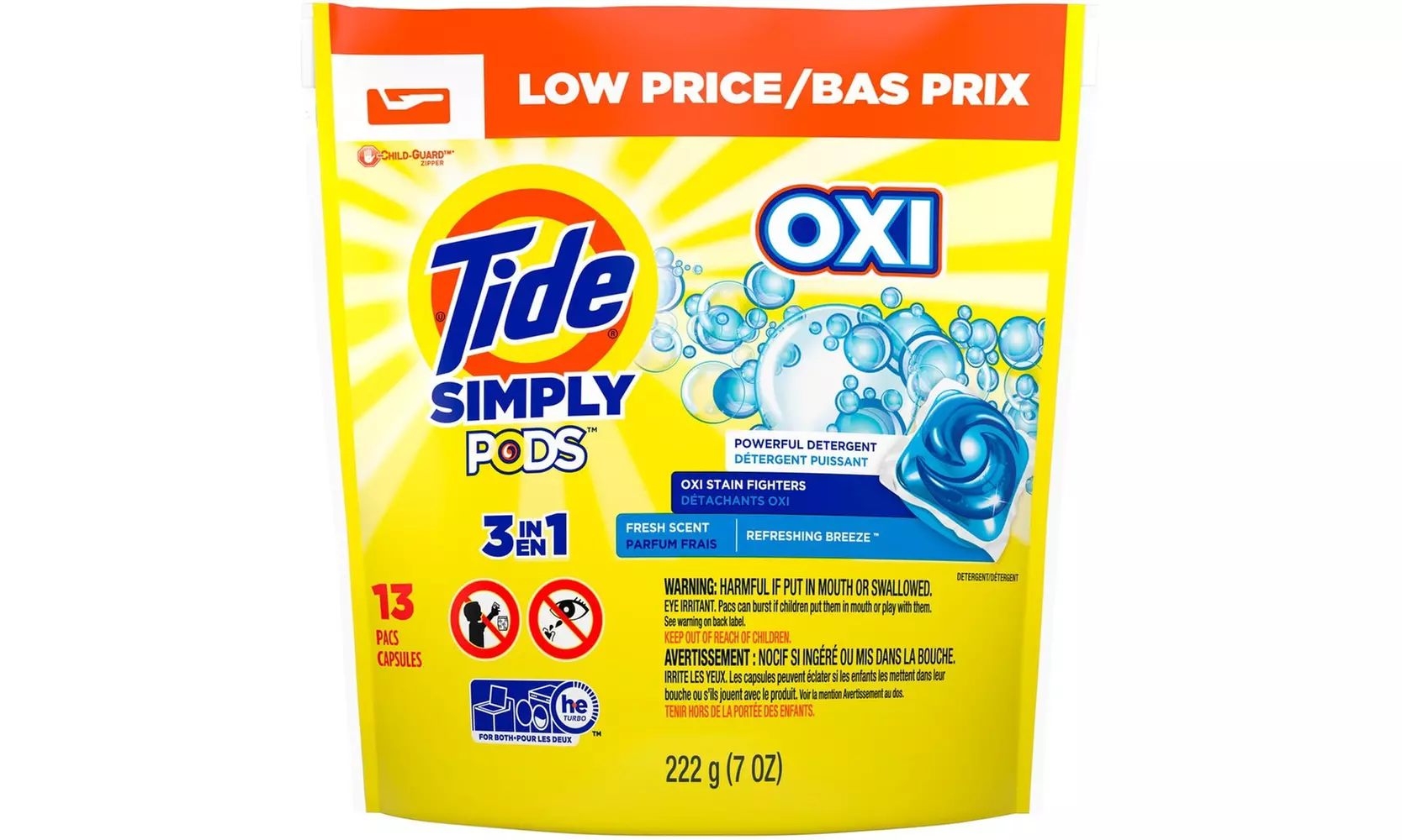 Tide Simply Pods Oxi Liquid Laundry Detergent Pacs, Refreshing Breeze - 13 ct - Primary Image