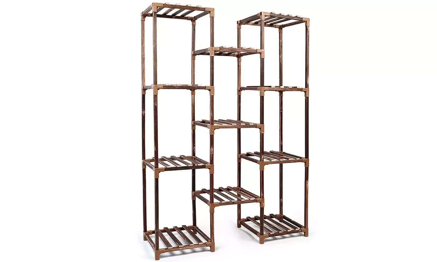 NewHome Multi-Tier Wooden Plant Stand with Tools