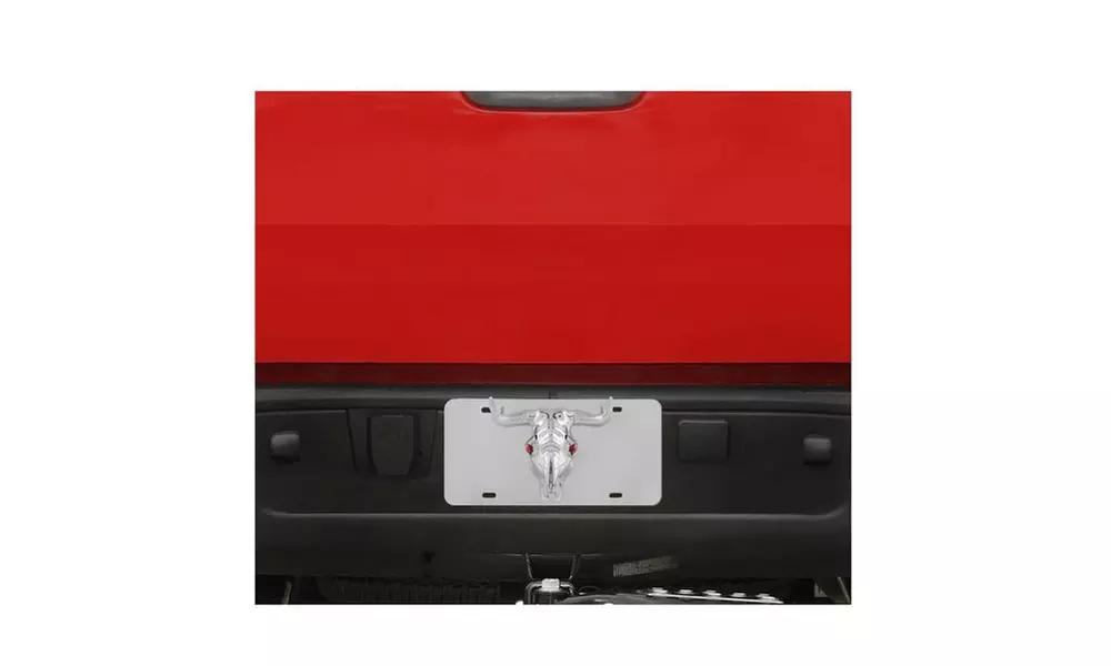 Bull Head 3D License Plate Stainless Steel - Second Medium