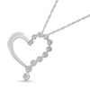 Image 3: Sterling Silver 0.1ct TDW Diamond Heart Pendant Necklace (H-I,I2)