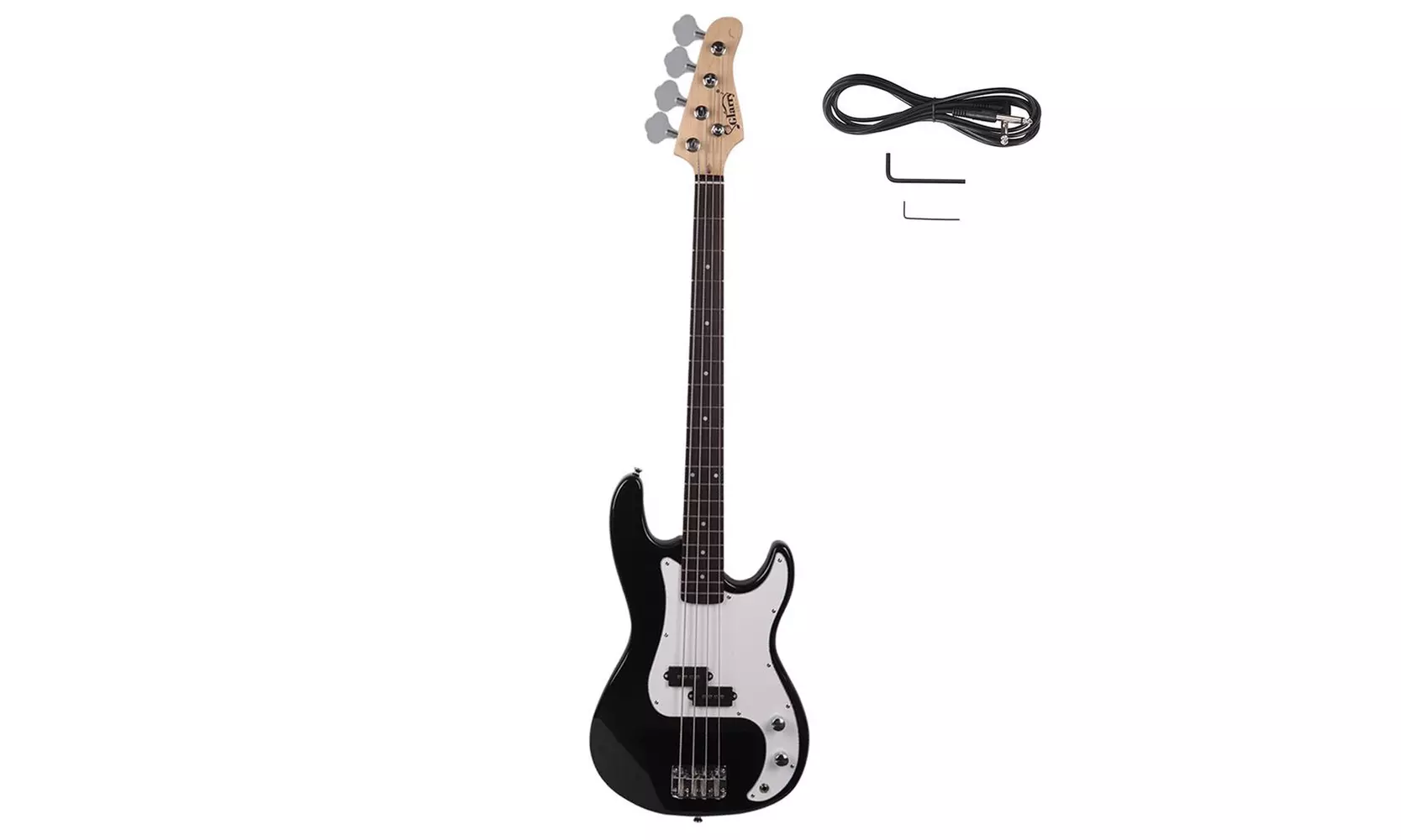 Electric 4-Strings Bass Guitar for Beginner, Black - Primary Image