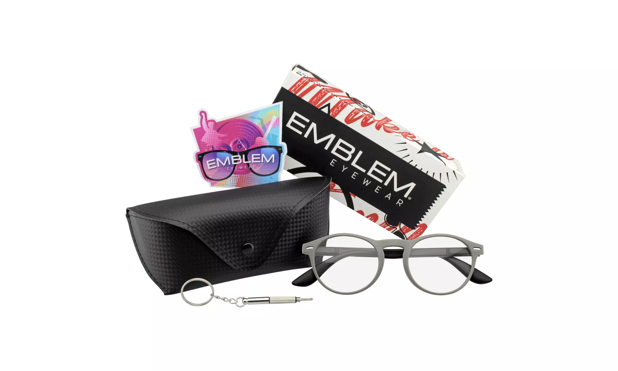 Emblem Eyewear - Reading Glasses Womens Mens Retro Round Keyhole Reader Glasses