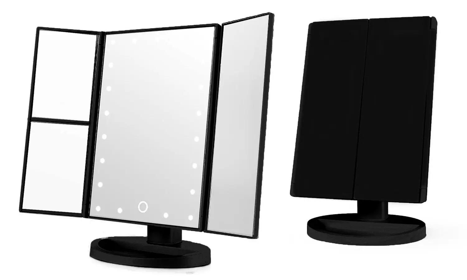 Tri-Fold Makeup Vanity Mirror with 21 Dimmable Touch LED Lights - Second Medium
