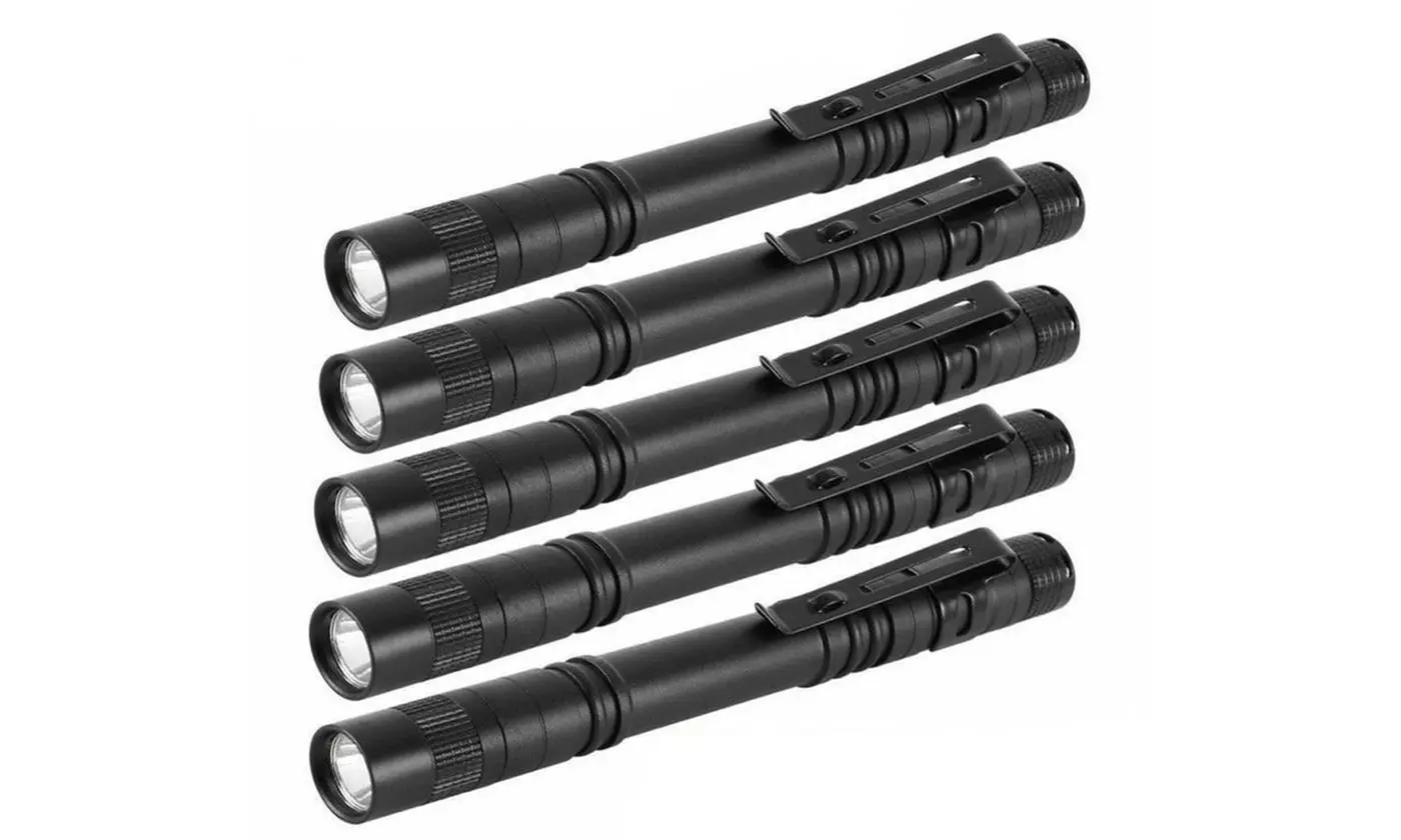 5PCS LED Flashlight Clip Mini Light Penlight Portable Pen Torch Lamp - Primary Image