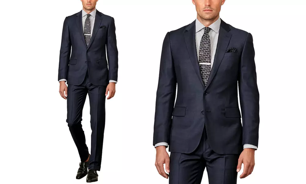 Verno Men's 100% Wool Suits, Classic Fit (2-Piece) - Second Medium