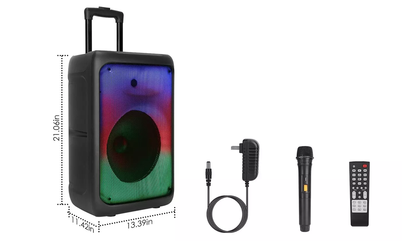 Kocaso Portable Bluetooth Party Speaker Karaoke Speaker with Colorful Lights