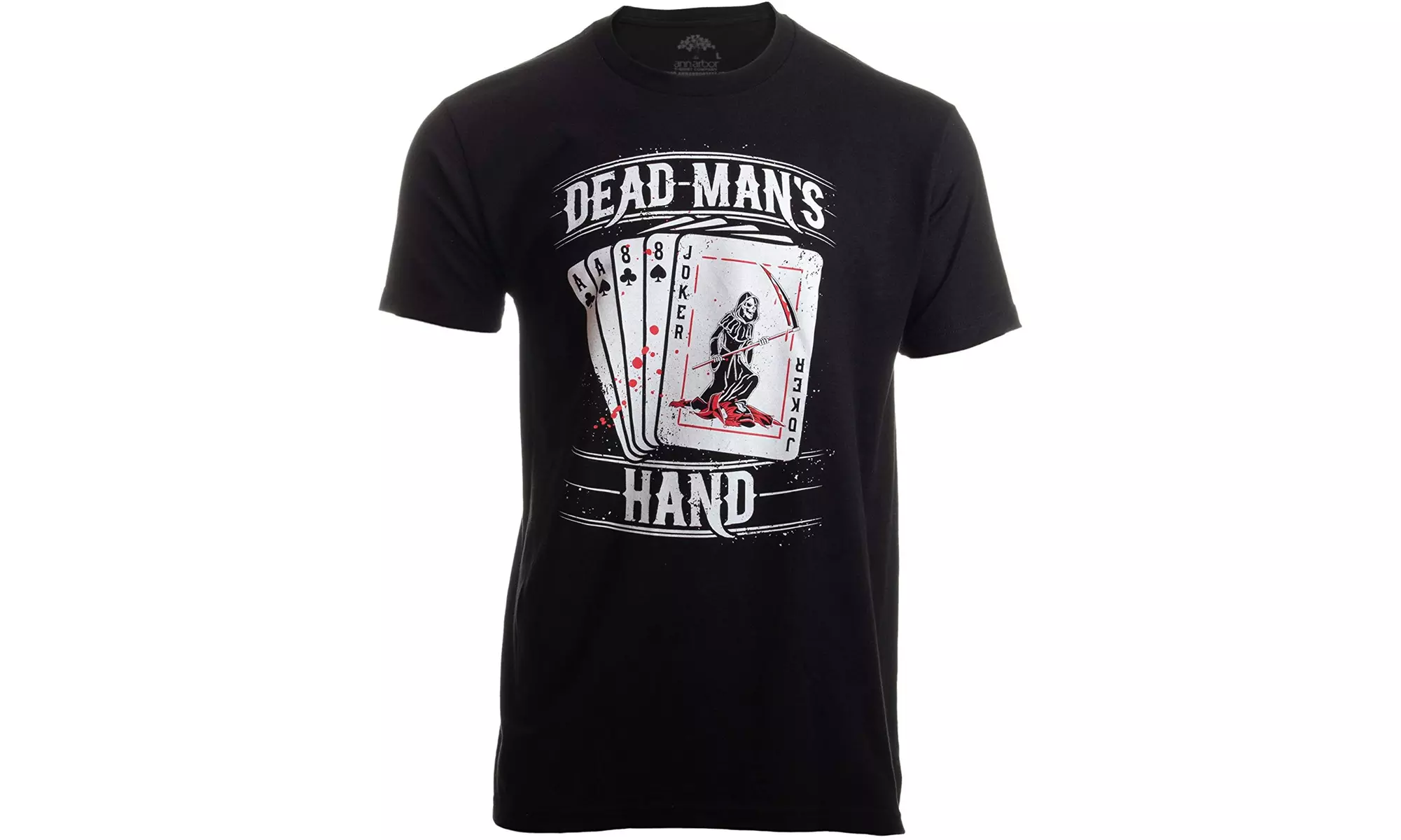 Aces & Eights, Dead Man's Hand  Joker Reaper Poker Card Player for Men T-Shirt - Primary Image