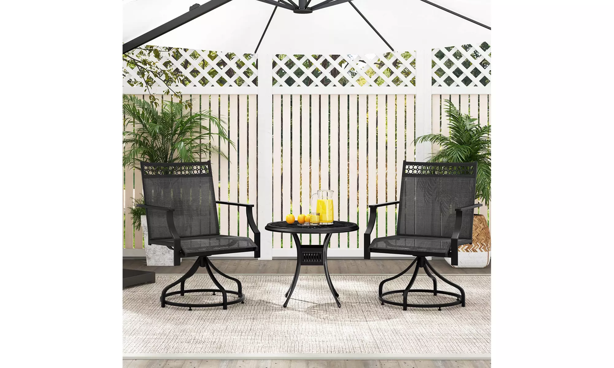 Costway 2- or 4-Piece Patio Swivel Dining Chairs