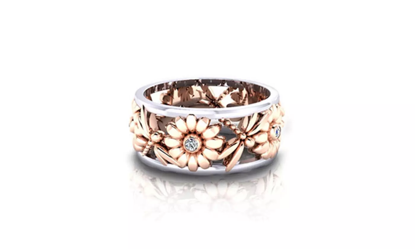 Women's Creative Sunflower Chrysanthemum Ring Separation Ring Engagement Ring - Primary Image