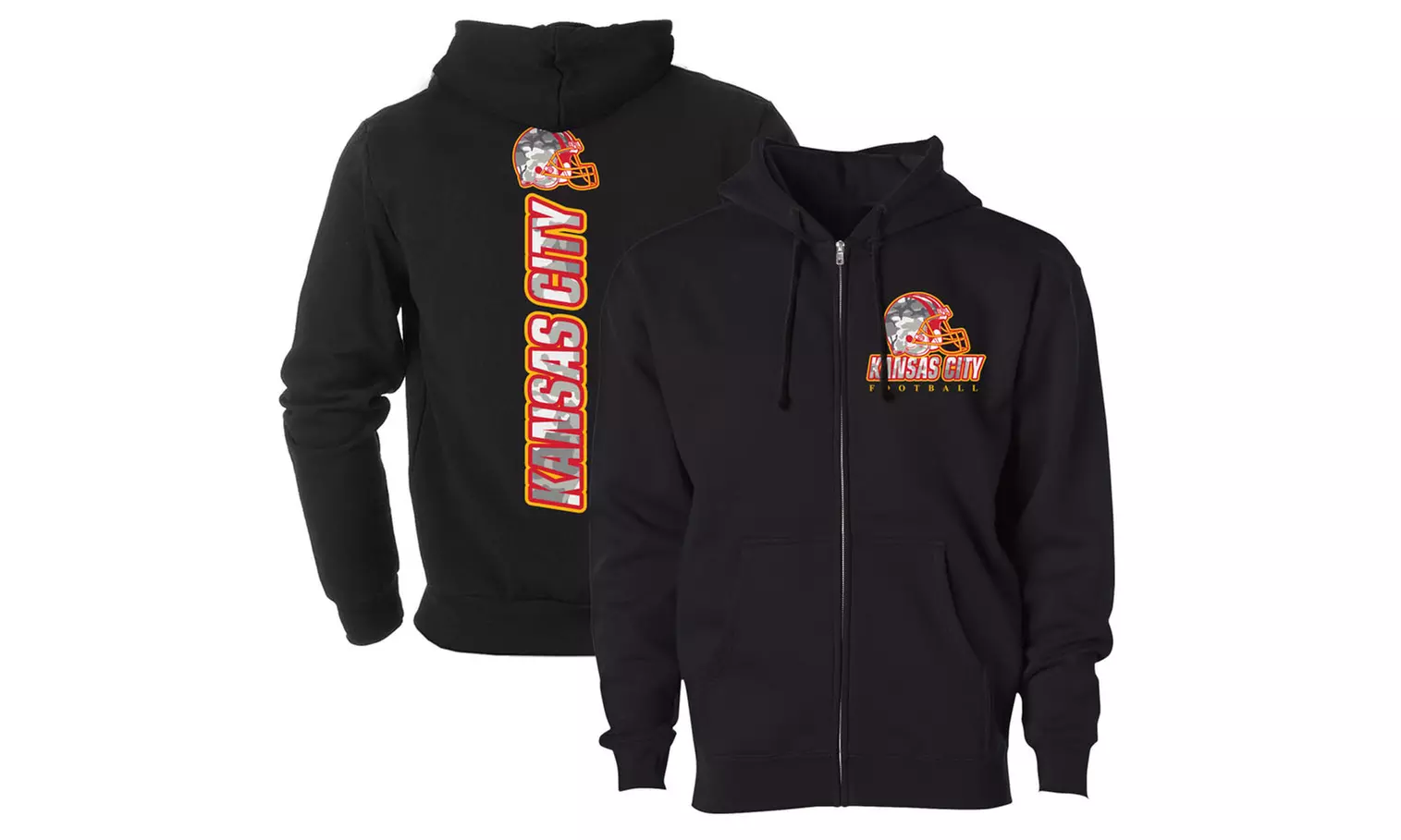 Men Army Camo Football Zip Up Hoodie (S-2XL)