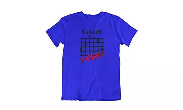 Funny Gsus Jesus Saves Guitar Chord Music Christian Religious Fashion Tshirt - Primary Image