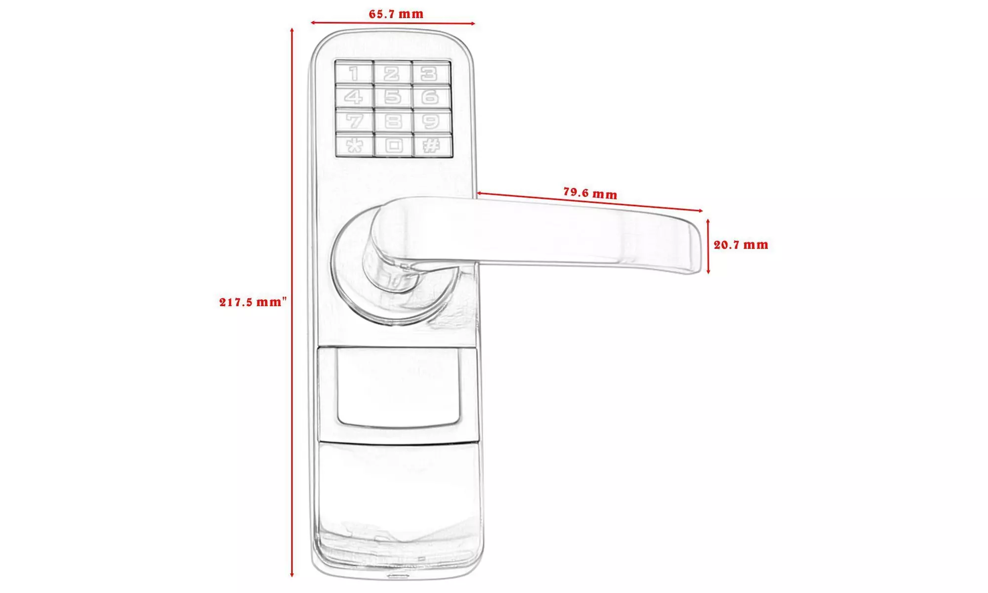 Digital Electronic Code Keyless Security Entry Door Lock Keypad New Black
