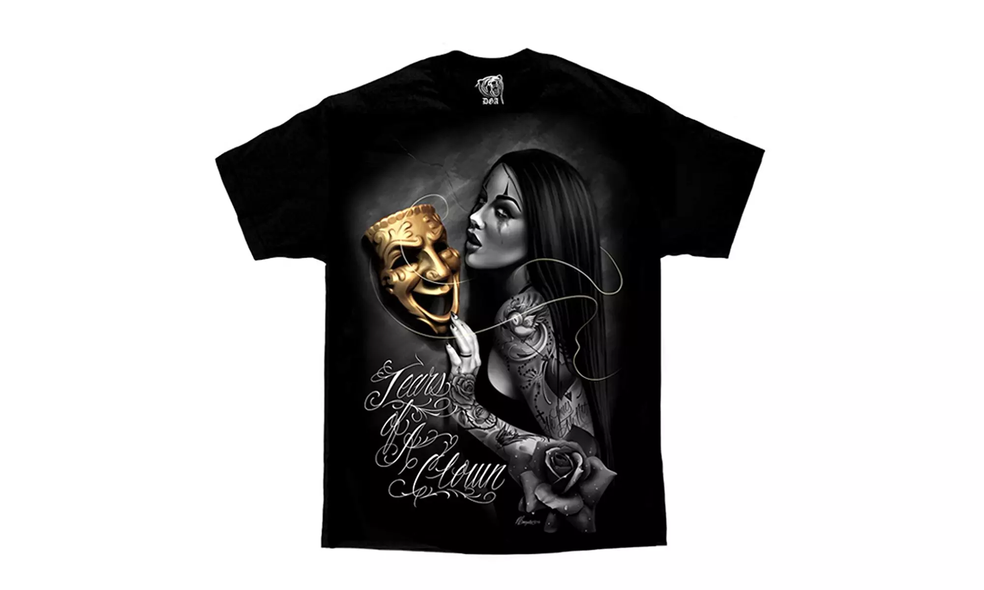 Tears of A Clown Tattoo Lowrider Homies David Gonzales DGA Art Men's T Shirt - Primary Image