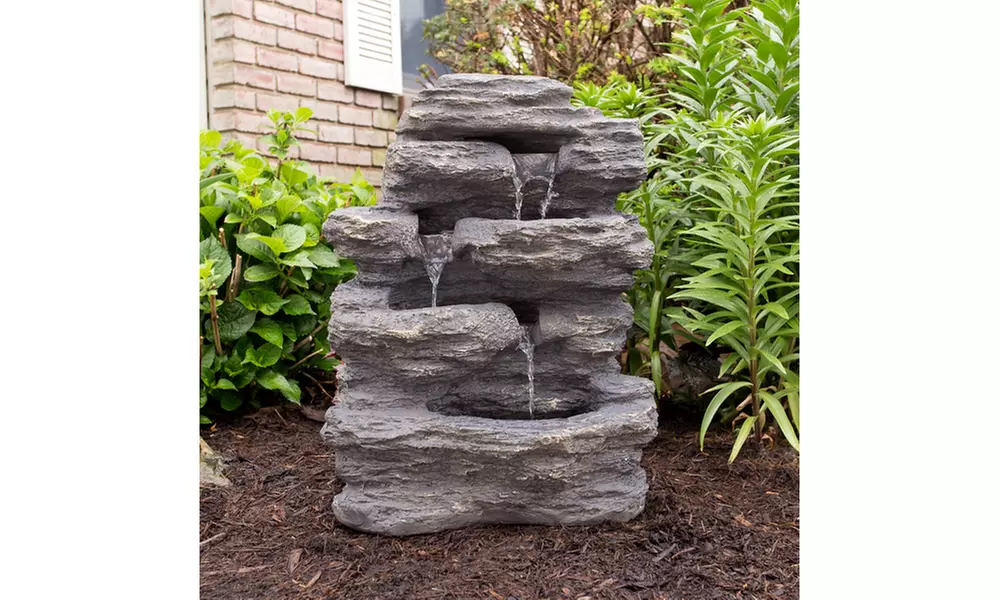 Outdoor Water Fountain w/ Cascading Waterfall by Pure Garden - Primary Image