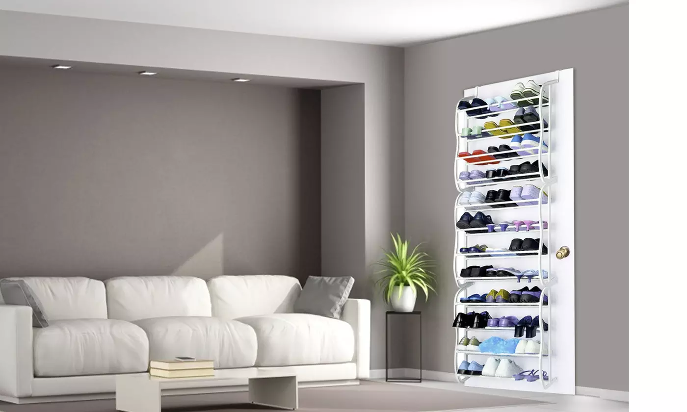 iMounTEK 12-Tier 36 Pair Over-The-Door Wall Hanging Shoe Rack Organizer